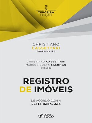 cover image of Registro de Imóveis--3ª Ed--2024